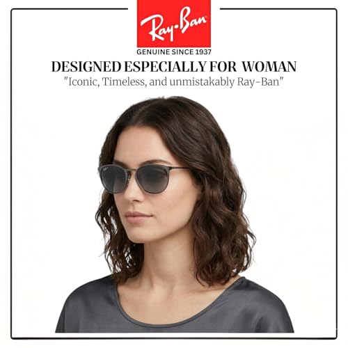 Image of Ray-Ban RB3539 ERIKA METAL Phantos Shaped Sunglasses for Women with Official RAYBAN Eyewear Kit