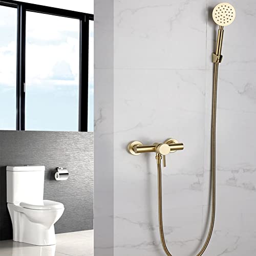 Robinet de baignoire mural mitigeur douche complet avec flexible 1,5m inox