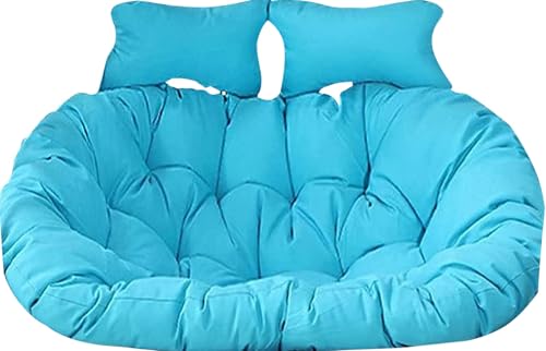 Stolskudde med dubbla ägg, demontering och tvätt, hängstolar, hängmattor och gungkuddar för trädgårdar, balkonger (blå)