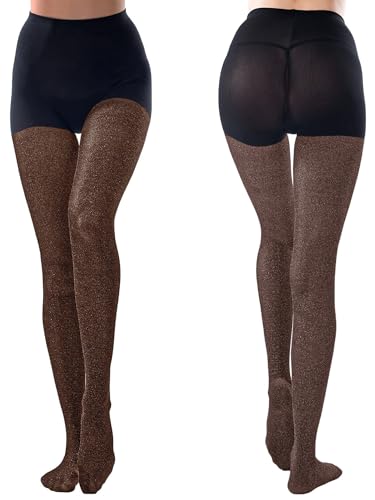 Image of Shimmer Glitter Tights for Women Metallic Sparkle Tights Shiny Pantyhose