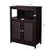 VASAGLE Bathroom Floor Cabinet, Freestanding Bathroom Storage Cabinet with Double Shutter Doors and Adjustable Shelf, for Living Room, Entryway, Kitchen, Brown UBBC40BR