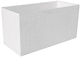 Ideal para su jardin ARTESANÍA ROCA Maceta DE Piedra Muy Resistente con Fibras Especiales 60x17cm x 19cm Altura.Maceta Futura (Blanco)