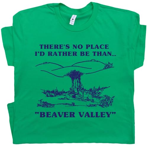 XL - Beaver Valley Shirt Offensive Shirt for Men Guys Funny T Shirt Stupid Sexual Saying Adult Humor Inappropriate Graphic Tee Green