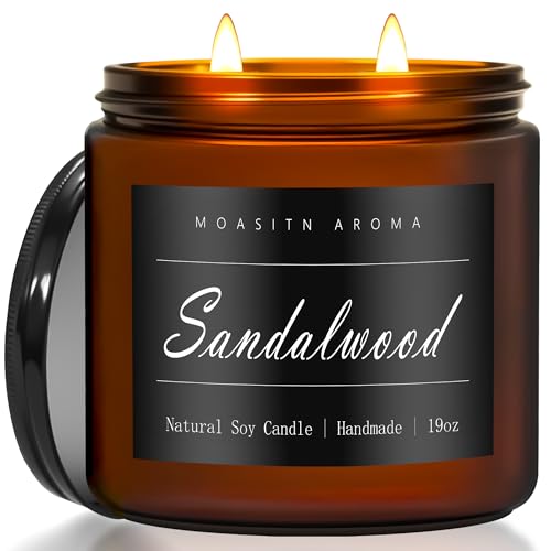 MOASITN Sandalwood Large Heavenly Scented Candles for Home|19oz 100h Long