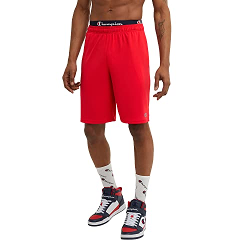 Champion Men's Sport Shorts, Standard Fit, 10 Inch Inseam, Lightweight Fabric, Moisture-Wicking, Available in Regular and Big & Tall, Scarlet, Large by Champion - Used condition - US$13.07