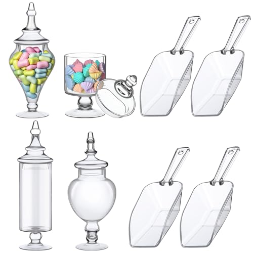 Mimorou Set of 4 Glass Apothecary Jars with Lids