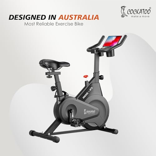 Image of Cockatoo Ride-X5 5Kg Fly Wheel Spin Bike, Exercise Cycle For Home With Adjustable Resistance & Gym Cycle For Home Workout|Max Weight Capacity: 100 KG(Black)