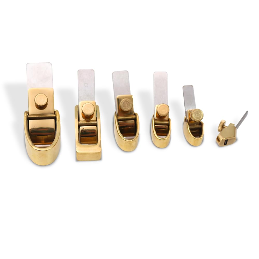 Brass Mini Planes,violin thumb plane,finger planes with Steel Blade for Guitar Violin Making Tools 6 pcs