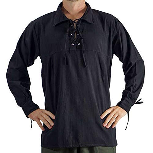 Mens Casual Long Sleeve T Shirt Cotton Yoga V Neck Hipster Beach Tees Plain Drawstring Tops