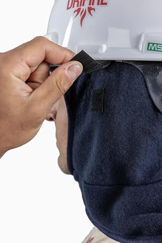 NATIONAL SAFETY APPAREL DRIFIRE FR Fleece Winter Hard Hat Liner, Nomex Fleece, One Size, Navy