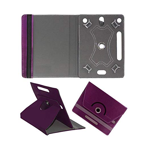 Image of Fastway Rotating Leather Flip Stand Case Cover for DOMO Slate SL36 OS9 SC 10.1-Inch Tablet (Purple)