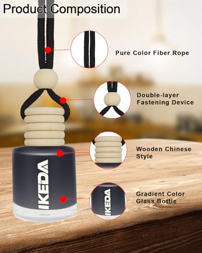 Image of ikeda fragrance Car Air Freshener Hanging,Cylindrical Auto Scent with Vent Clip Bottle,45-Days Long Lasting Fragrance, Essential Oil Diffuser Odor Eliminator for Women (Circle, ice)