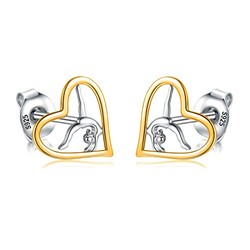 Image of Gymnastics Gifts for Women Gymnast Stud Earrings 925 Sterling Silver Team USA Gymnastics Fashion Jewelry Sport Birthday Christmas Gifts