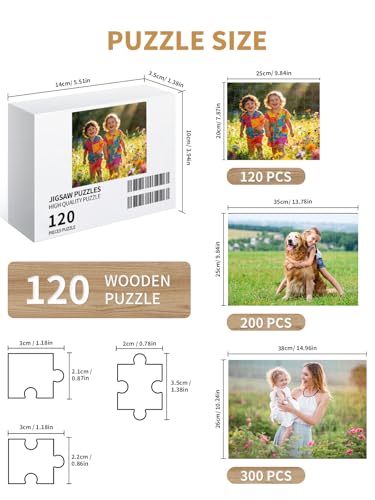 TPODIO Rompecabezas Personalizado de Madera con Foto, 120 Piezas, Horizontal miniatura 3