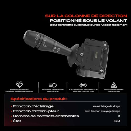 Interrupteur de colonne de direction 8201168013 pour commodo Clio 4 Captur 2013-2024