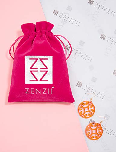 Zenzii Circle Scroll Acrylic Resin Earrings For Women Girls Statement Teen Melamine Pattern Acetate Drop And Dangle Earring Fashion Jewelry (Hot Pink) #TOP5