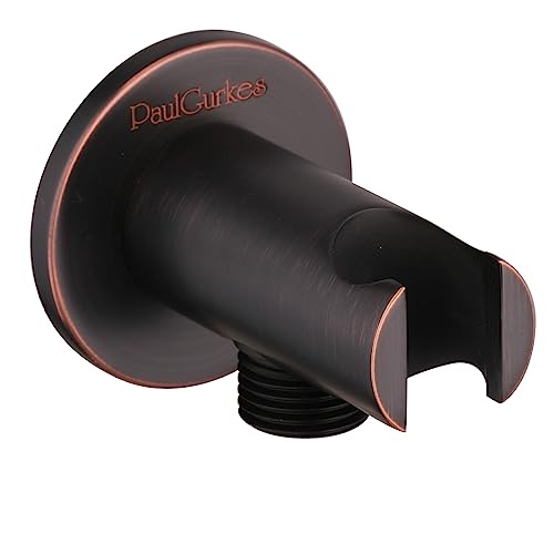 PaulGurkes Wandanschlussbogen mit Brausehalter Schwarz Nostalgie