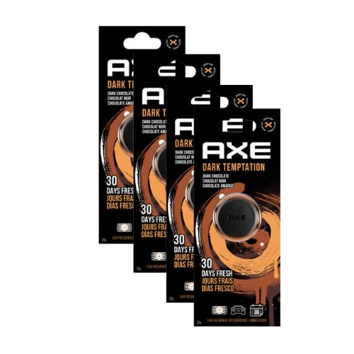 AXE Air Freshener Mini Vent Clip Odor Eliminator Air Purifier Provides A Long Lasting Scent (0.7 Fl Oz (Pack of 4) Dark Temptation)