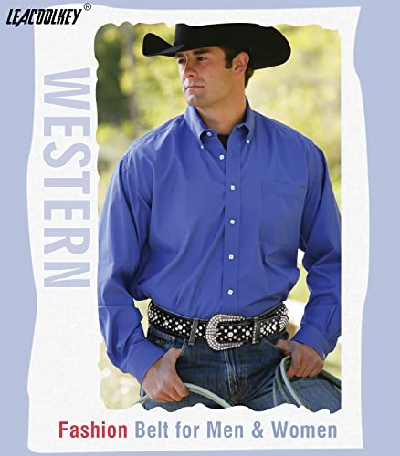 LEACOOLKEY Western Cowgirl Rhinestone Belt for Jeans, Fashion Rhinestone Belt for Women & Men3