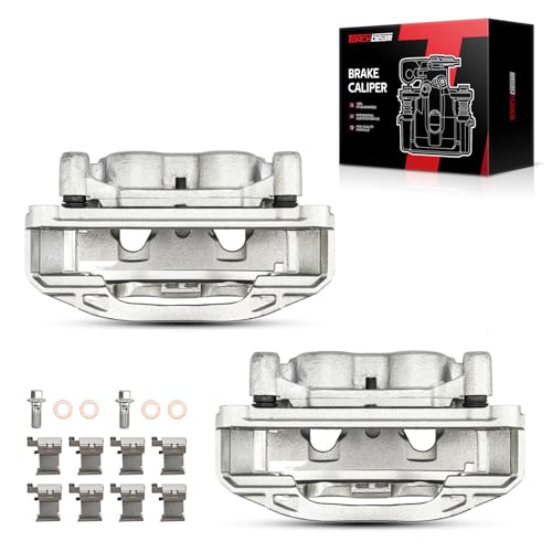 Image of Torchbeam Front Brake Calipers Set for Chevrolet Silverado 2500 HD 2011-2019, GMC Sierra 2500 HD 2011-2019, Chevrolet Silverado 3500 HD, Front Left Right Calipers with Bracket 18B5302+18B5303