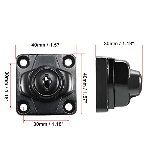 Uxcell 4-Inch Keyed Hasp Locks Zinc Alloy Twist Knob Keyed Locking Hasp W Screws For Door Cabinet Keyed Alike Black #TOP2