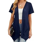 QIXING Лятна дамска лека жилетка с къс ръкав...