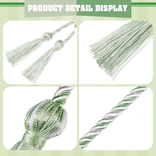Cordón de honor escolar WILLBOND verde para estudiantes: complementos de graduación con borla 4
