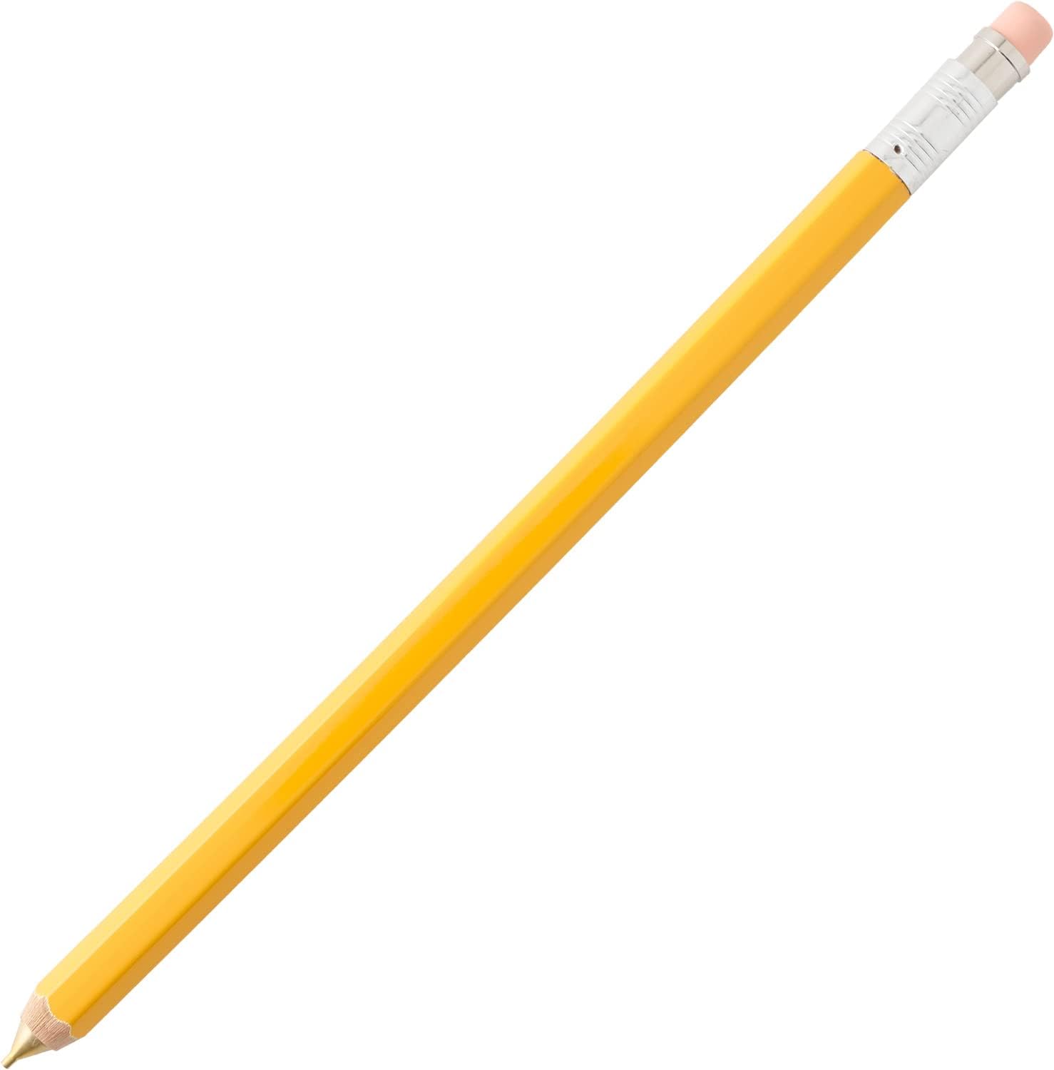 Slip-On WSP-2801 Wooden Shaft Mechanical Pencil, L, No Logo Print, Red, Pencil Style, Eraser Included, 0.02 inch (0.5 mm) Core, Gift, Made in Japan