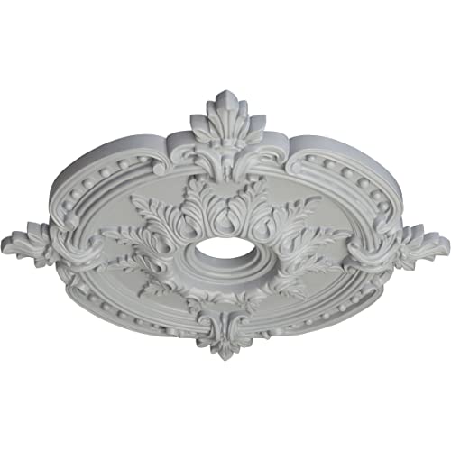 Image of Ekena Millwork CM28BEFRF Benson Classic Ceiling Medallion, 28-3 /8 inch x 3-3 /4 inch x 1-5 /8 inch, Frost