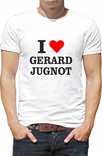 Photo de Générique T Shirt Personnaliser humoriste i Love Gerard jugnot N242 (XS, Blanc)