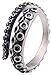 AZYOUNG 316L Stainless Steel New Pirate Octopus Tentacles Black O-Shaped One Size Opening Ring