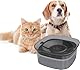 Eosbird 2L Wassernapf Hund Ohne Sabbern Edelstahl Reisenäpfe No Spill Drinking Bowl, 2 L Großer Auslaufsicherer Hundenapf, rutschfest Slow Feeder Hundenäpfe für Grosse Hunde(Grey)