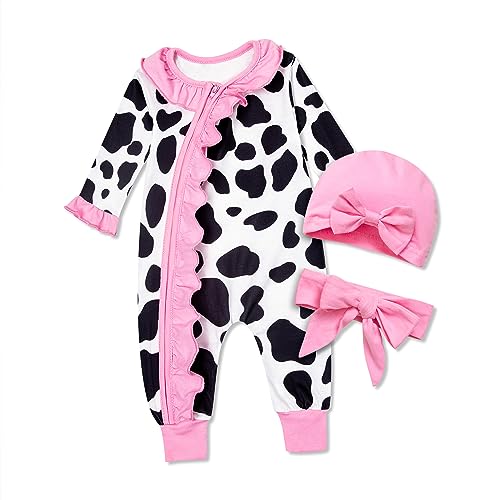Image of Abbence Preemie Newborn Baby Girl Romper 3-Piece Set