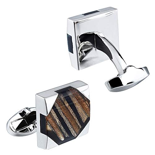 Wpyyi Glazed Stone Cufflinks For Shirt Vintage Strap Cuff Link Wedding Dress Cuff Button For Groomsmen (Color : Titanium Plated) #TOP2