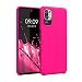 Produktbild kwmobile Hülle kompatibel mit Xiaomi Redmi Note 10 5G Hülle - dünnes Silikon Handy Case - Handyhülle weiche Oberfläche - kabelloses Laden - Neon Pink