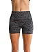 Homma Women's Seamless Compression Heathered Active Yoga Shorts Running Shorts Slim Fit (large, H.Black)