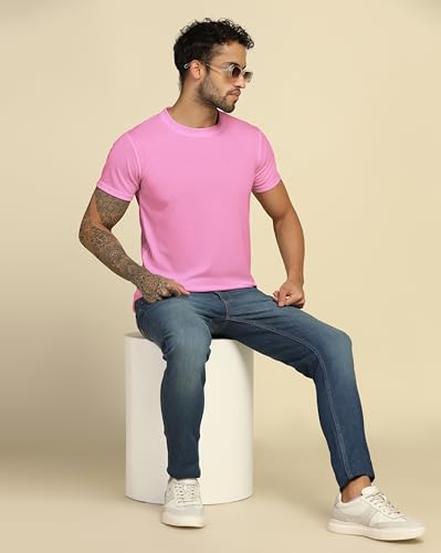 Image of VastraVibes Cotton Regular Fit T-Shirt Round Neck Casual Mens Plain Tshirt