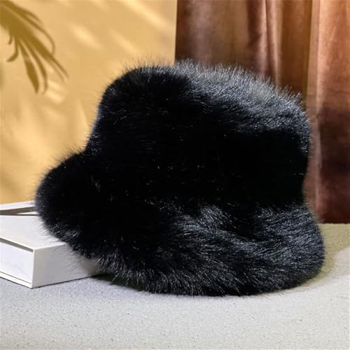 Sombrero tipo bucket de peluche sintético para mujer miniatura 6