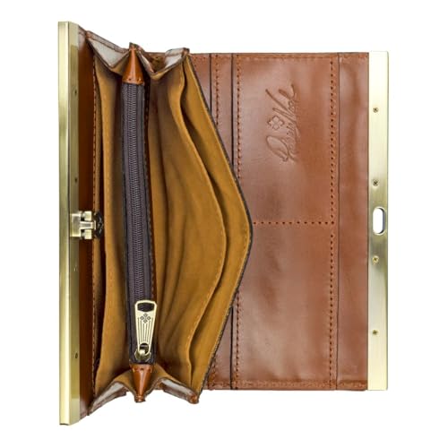 Patricia Nash Cauchy Leather Bi-fold Wallet, RFID Protection, 10 Card Slots, 4 Bill Slots, Zipper Pocket, Grape Leaf Logo, Nylon Lined, 7.5x4.375 inch (Aqua Green)2