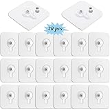 Ruucy Lot de 20 Adhesif Accroche Tableau Sans Percer, Transparent Attache Cadre Adhésif pour Accroche Cadres Photo, Miroir, Art Mural, Lumières Décoratives, Sans Trou