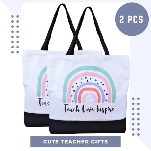 Image of ECOHIP 2 Pack Totes Bag Teacher Appreciation Gifts for Women Christmas