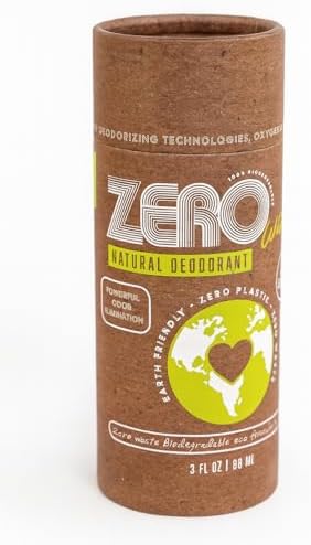 ZERO Waste 100% Natural Push-up Tube Deodorant with Dual Strength...