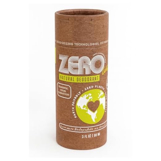 ZERO Waste Dual-Strength Natural Deodorant 100% Biodegradable, Earth-Friendly, Cardboard Push-up Tube, Plastic Free, Compost Friendly