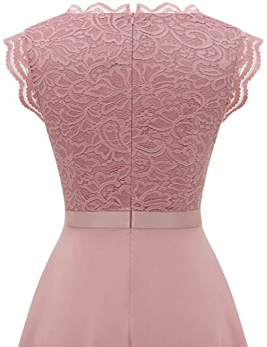 Image of Dressystar Women's V Neck Sleeveless Lace Bridesmaid Dress Wedding Party Gown