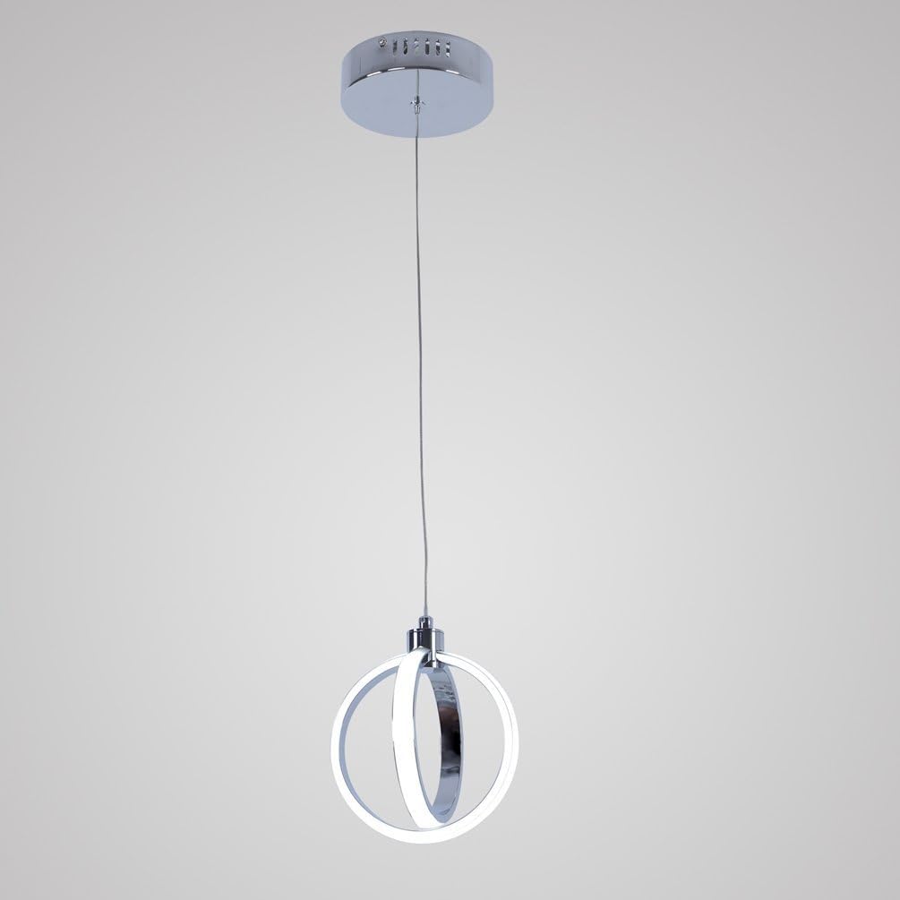 LED Mini Pendant Light Cool White Kitchen Pendant Lights with Chrome Finish Modern Pendant Lighting 1 Light Pendant with Adjustable Height Nice Design Bathroom Hanging Lights