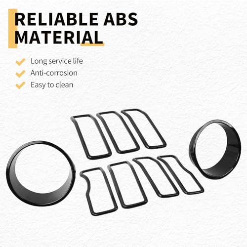Image of MAXDOM Grill Inserts Headlight Covers Set Fits for (2024-2026) Wrangler JL and Gladiator JT partial models (Exclued Sport, Sport S and Mojave)