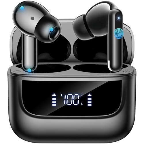 Wireless Earbuds Bluetooth 5.4, 6 Mic ENC Noise Cancelling Clear Call, in Ear Buds Deep Bass HiFi...