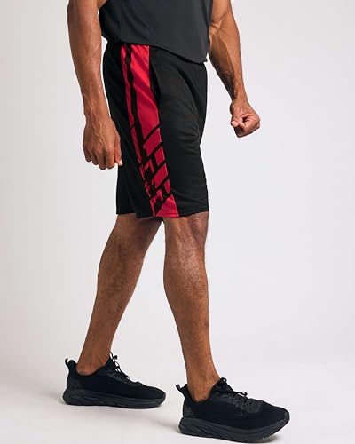 Real Essentials 5 Pack: Men’s 9" Mesh Shorts – Athletic Gym, Workout, Basketball, Running, Casual Lounge Activewear Pockets