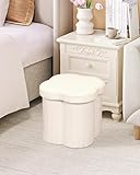 Bonlife Flower Ottoman Storage Box,Folding Boucle Stool Seat,Toy Chest Box,Footstool for Living Room,Bedroom,Children Room,White,32x32x32cm - Image 4