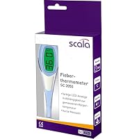 scala SC 2050 Digitales Fieberthermometer – großes, leuchtendes LCD mit Farb-Alarm (grün/gelb/rot) – flexible nickelfreie Spitze, wasserdicht, Batterie wechselbar; für Baby, Kinder, Erwachsene – Ansicht 8